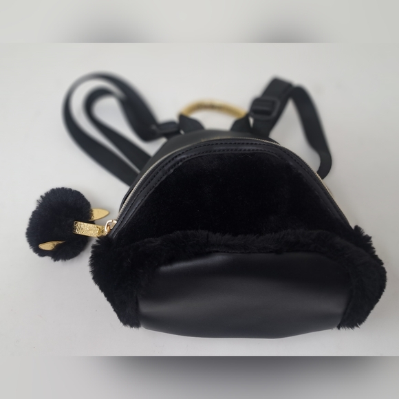 Kendall & Kylie Handbags - NWOT Kendall & Kylie Mini Backpack Black Faux Fur Faux Leather